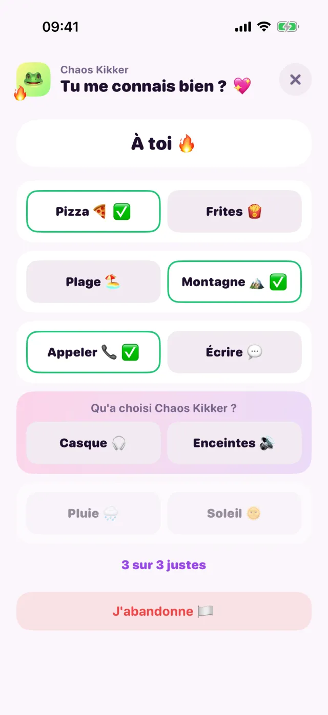 Tu me connais bien ? dans porpor, en pleine partie.