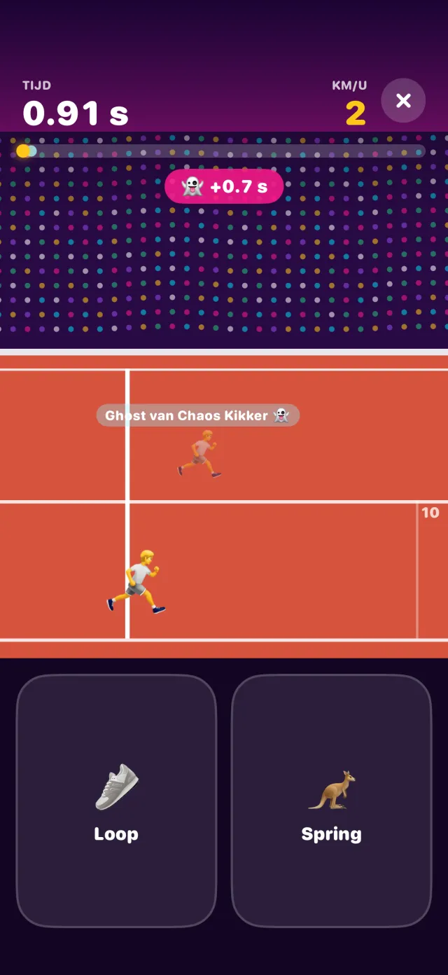 Horden in porpor, midden in een spelletje.